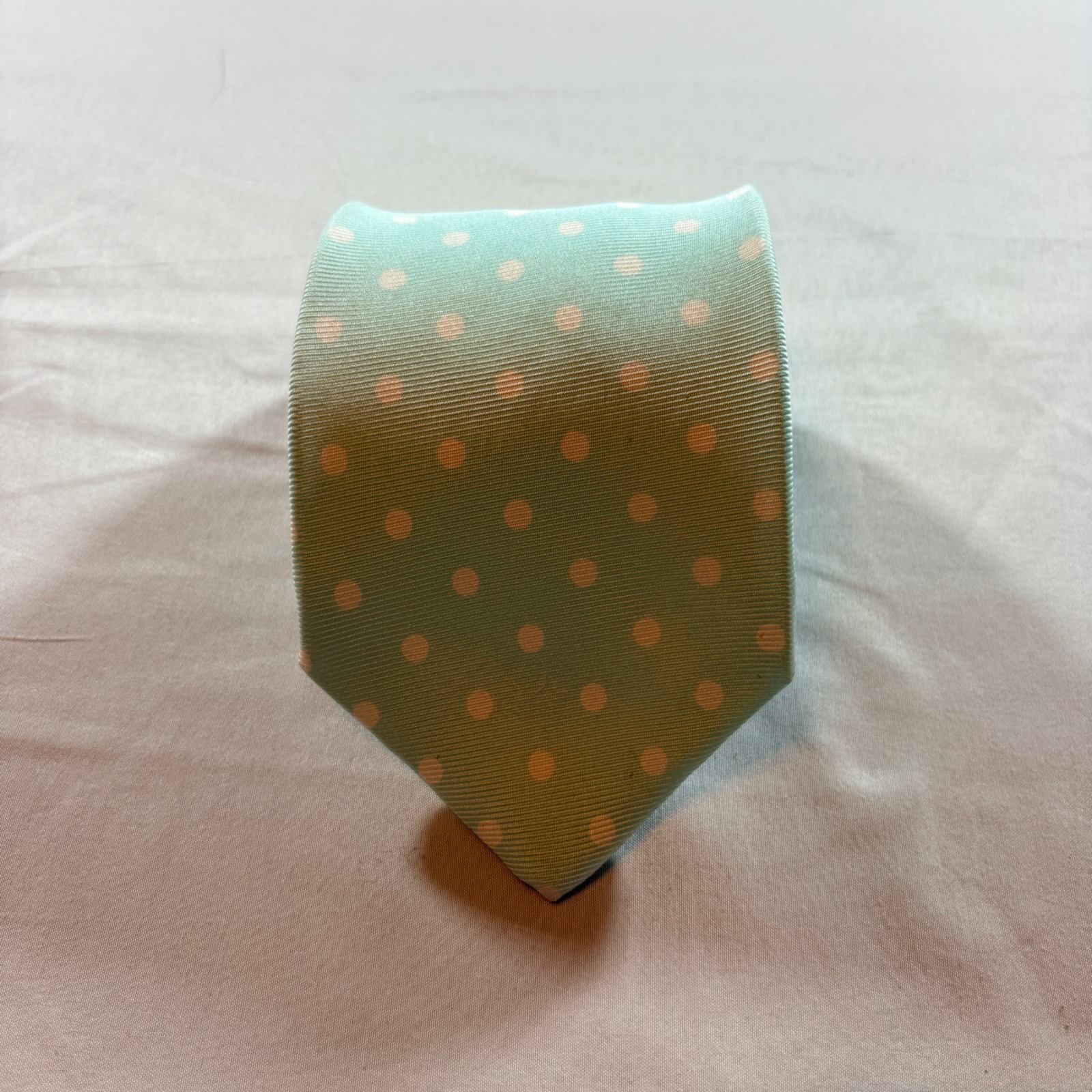 Brooks Brothers Makers Silk Necktie Mens One Size Mint Green Polka Dot Classic